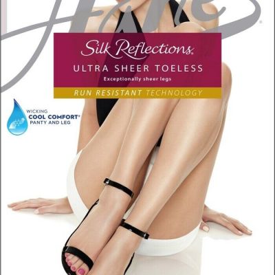 Hanes Silk Reflections Ultra Sheer Toeless Pantyhose with Control Top